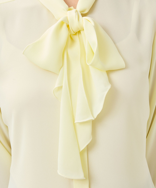 NARACAMICIE（ナラカミーチェ）の「【NARACAMICIE】ジョーゼットラッフルボウタイ長袖ブラウス（シャツ/ブラウス・レディース・ブルー/イエロー・L/M/S）」の14枚目の写真