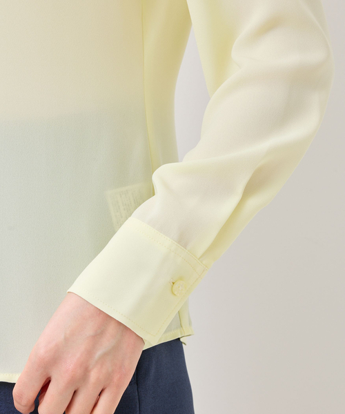 NARACAMICIE（ナラカミーチェ）の「【NARACAMICIE】ジョーゼットラッフルボウタイ長袖ブラウス（シャツ/ブラウス・レディース・ブルー/イエロー・L/M/S）」の18枚目の写真