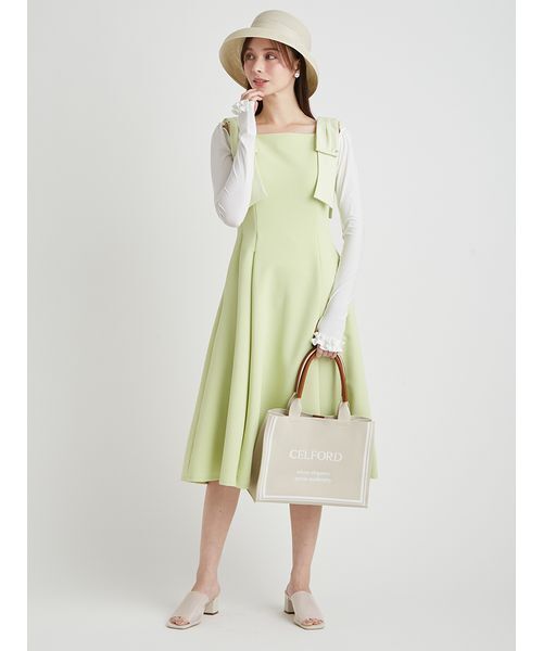 CELFORD(セルフォード)の「【多機能素材】ラッシュガードショルダーリボンワンピース(ワンピース・レディース・オフホワイト/ブラック・36/38)」の14枚目の写真