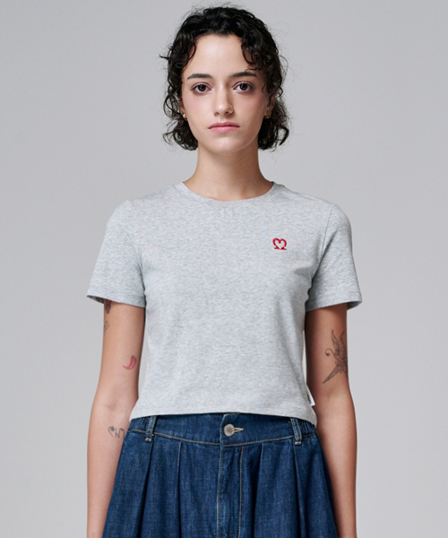 MALOUPE(マロップ)の「5210 クロップシグネチャーTシャツ (グレー)(Tシャツ/カットソー・レディース・グレー・FREE)」の5枚目の写真