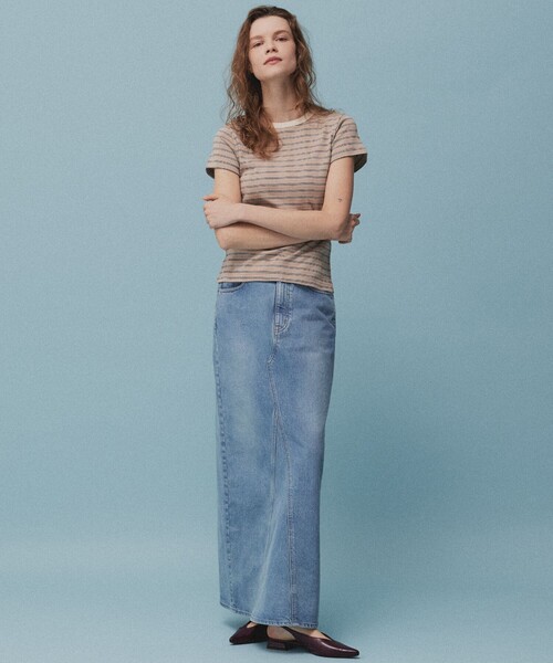 PUBLIC TOKYO(パブリックトウキョウ)の「【2026年春新作】PUBLIC DENIM SKIRT(デニムスカート・レディース・ブルー/ライトグレー・1/2)」の5枚目の写真