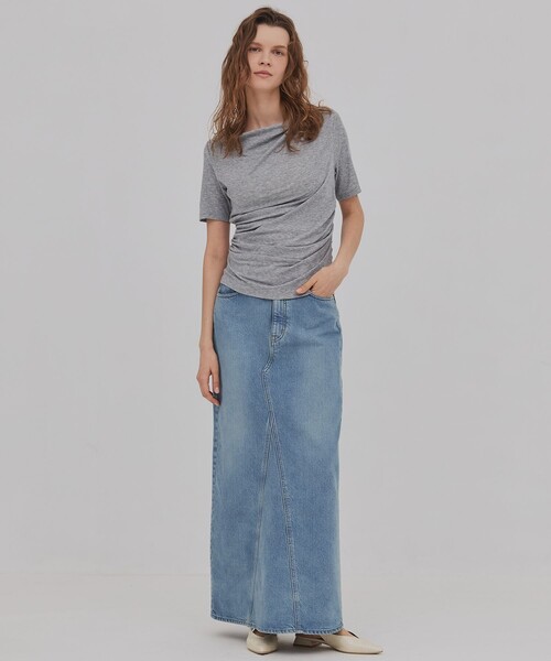 PUBLIC TOKYO(パブリックトウキョウ)の「【2026年春新作】PUBLIC DENIM SKIRT(デニムスカート・レディース・ブルー/ライトグレー・1/2)」の10枚目の写真
