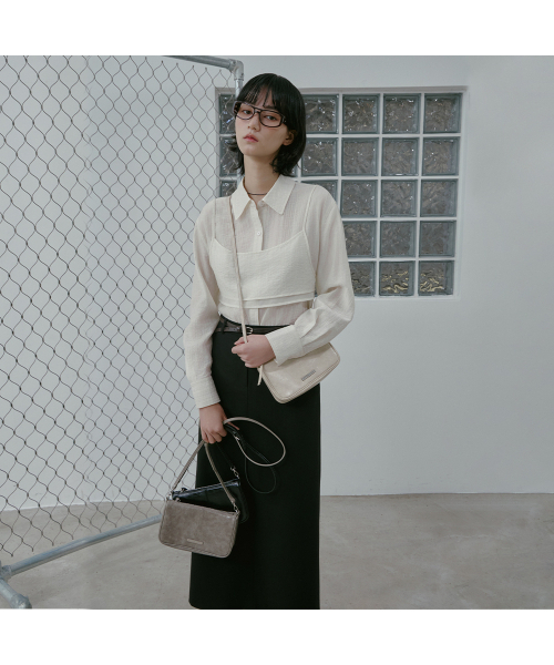 LAP(ラップ)の「CLASSIC WALLET CROSS BAG AS7AB242(メッセンジャーバッグ・レディース・チャコールグレー/ブラック/Beige・FREE)」の4枚目の写真