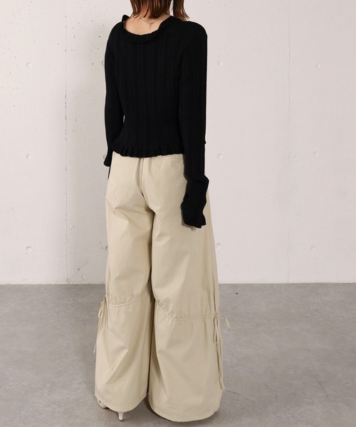 archives(アルシーヴ)の「【高機能】ランダムリブフリルニットカーディガン(カーディガン/ボレロ・レディース・オフホワイト/グレー/ブラック/ピンク・MEDIUM)」の20枚目の写真