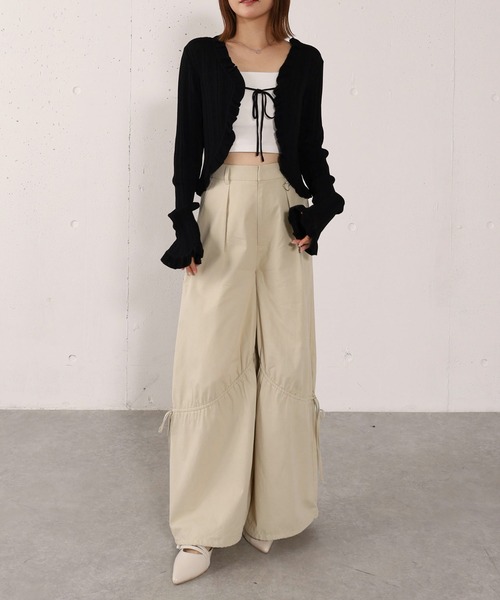 archives(アルシーヴ)の「【高機能】ランダムリブフリルニットカーディガン(カーディガン/ボレロ・レディース・オフホワイト/グレー/ブラック/ピンク・MEDIUM)」の18枚目の写真