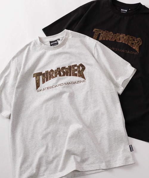 THRASHER(スラッシャー)の「【70】【THRASHER/スラッシャー】カモフラ/レオパード ブランドロゴ アップリケ刺繍 クルーネックTシャツ/ショート丈有り(Tシャツ/カットソー・メンズ・ピンク/ブラック/ブラック系その他/アッシュグレー・M/FREE/XL/L)」の16枚目の写真