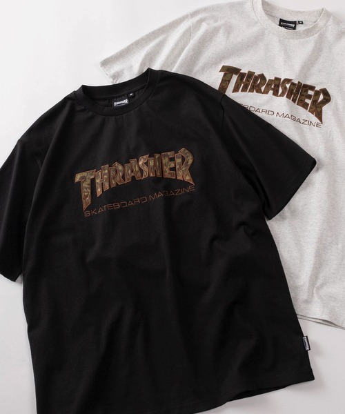 THRASHER(スラッシャー)の「【70】【THRASHER/スラッシャー】カモフラ/レオパード ブランドロゴ アップリケ刺繍 クルーネックTシャツ/ショート丈有り(Tシャツ/カットソー・メンズ・ピンク/ブラック/ブラック系その他/アッシュグレー・M/FREE/XL/L)」の15枚目の写真