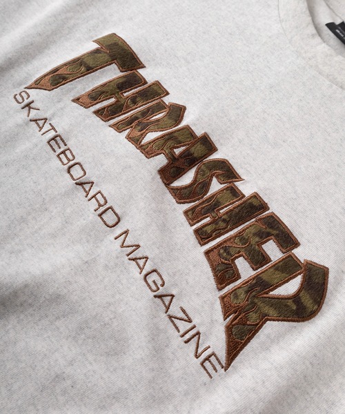 THRASHER(スラッシャー)の「【70】【THRASHER/スラッシャー】カモフラ/レオパード ブランドロゴ アップリケ刺繍 クルーネックTシャツ/ショート丈有り(Tシャツ/カットソー・メンズ・ピンク/ブラック/ブラック系その他/アッシュグレー・M/FREE/XL/L)」の9枚目の写真