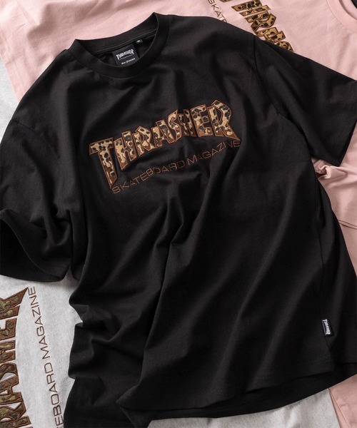 THRASHER(スラッシャー)の「【70】【THRASHER/スラッシャー】カモフラ/レオパード ブランドロゴ アップリケ刺繍 クルーネックTシャツ/ショート丈有り(Tシャツ/カットソー・メンズ・ピンク/ブラック/ブラック系その他/アッシュグレー・M/FREE/XL/L)」の19枚目の写真