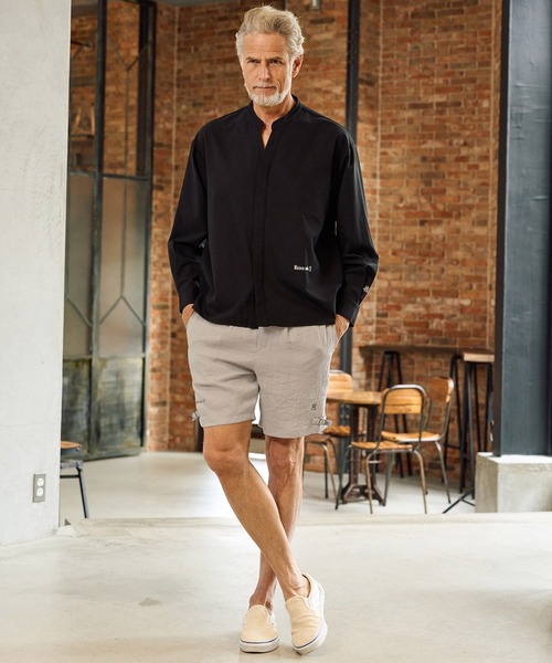 Maison code 13(メゾンコードサーティーン)の「mp14769-linen like belted shorts リネン風ショートパンツ(M26S-13)(その他パンツ・メンズ・ネイビー/グレイッシュベージュ・S/M/L)」の10枚目の写真