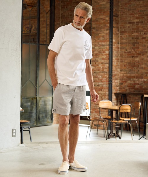 Maison code 13(メゾンコードサーティーン)の「mp14769-linen like belted shorts リネン風ショートパンツ(M26S-13)(その他パンツ・メンズ・ネイビー/グレイッシュベージュ・S/M/L)」の12枚目の写真