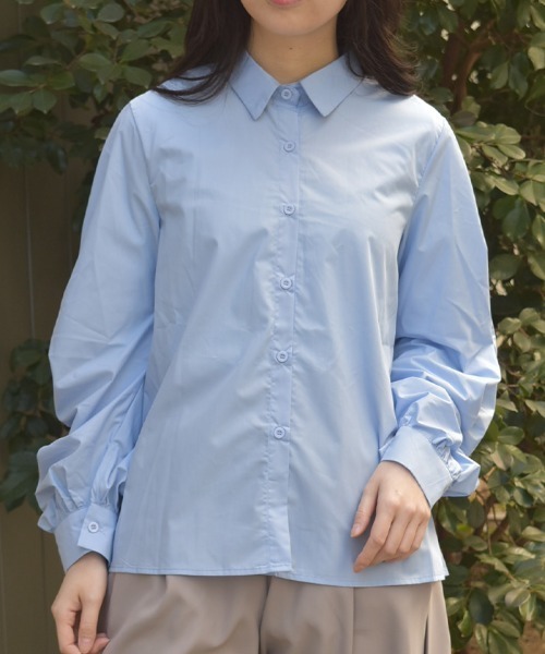 axes femme（アクシーズファム）の「袖ボリュームシャツ（シャツ/ブラウス・レディース・ブルー/ホワイト・FREE）」の2枚目の写真