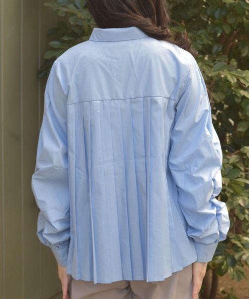 axes femme（アクシーズファム）の「袖ボリュームシャツ（シャツ/ブラウス・レディース・ブルー/ホワイト・FREE）」の5枚目の写真