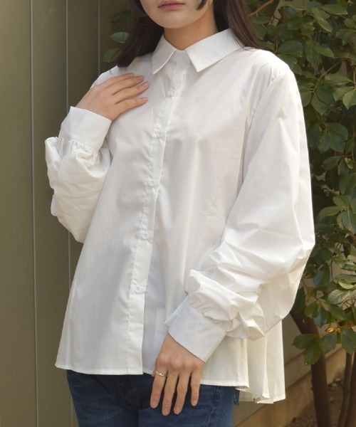 axes femme（アクシーズファム）の「袖ボリュームシャツ（シャツ/ブラウス・レディース・ブルー/ホワイト・FREE）」の8枚目の写真