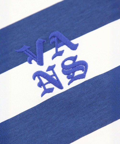 VANS(バンズ)の「クォータージップ ストライプポロ / TP STRIPES SS POLO Marsh Wide VN000NJMEGB1(ポロシャツ・メンズ・ブルー・X-LARGE/LARGE)」の4枚目の写真