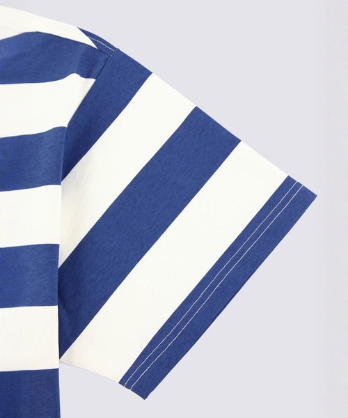 VANS(バンズ)の「クォータージップ ストライプポロ / TP STRIPES SS POLO Marsh Wide VN000NJMEGB1(ポロシャツ・メンズ・ブルー・X-LARGE/LARGE)」の5枚目の写真