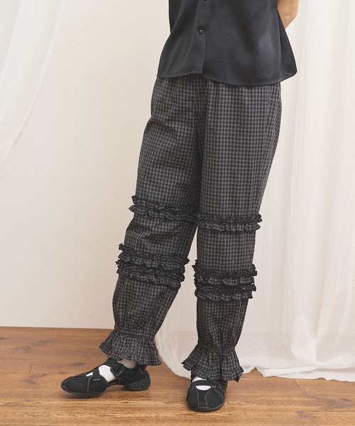 fig Ｌondon（フィグロンドン）の「deco drawers（その他パンツ・レディース・ホワイト/チェック・FREE）」の17枚目の写真