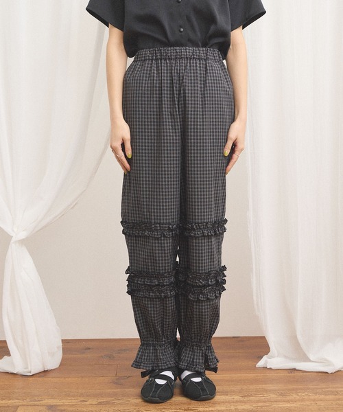 fig Ｌondon（フィグロンドン）の「deco drawers（その他パンツ・レディース・ホワイト/チェック・FREE）」の9枚目の写真