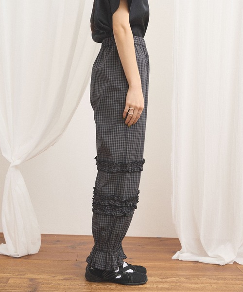 fig Ｌondon（フィグロンドン）の「deco drawers（その他パンツ・レディース・ホワイト/チェック・FREE）」の8枚目の写真