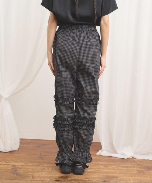 fig Ｌondon（フィグロンドン）の「deco drawers（その他パンツ・レディース・ホワイト/チェック・FREE）」の7枚目の写真