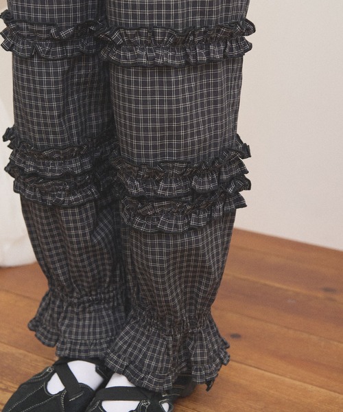 fig Ｌondon（フィグロンドン）の「deco drawers（その他パンツ・レディース・ホワイト/チェック・FREE）」の4枚目の写真