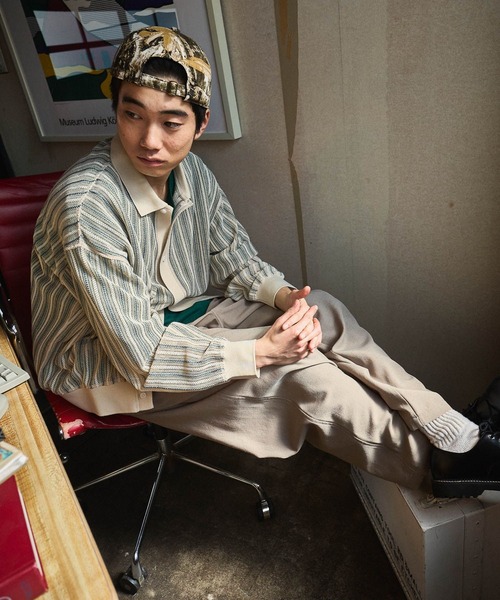 niko and...（ニコアンド）の「透かし柄ポロカーディガン（カーディガン/ボレロ・メンズ・ブルー/アイボリー/ブラック・MEDIUM/LARGE）」の5枚目の写真