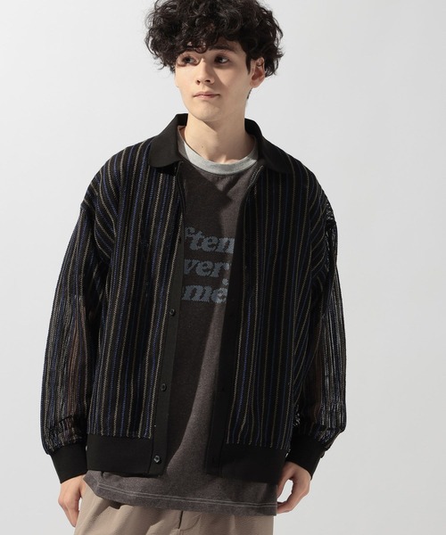 niko and...（ニコアンド）の「透かし柄ポロカーディガン（カーディガン/ボレロ・メンズ・ブルー/アイボリー/ブラック・MEDIUM/LARGE）」の10枚目の写真