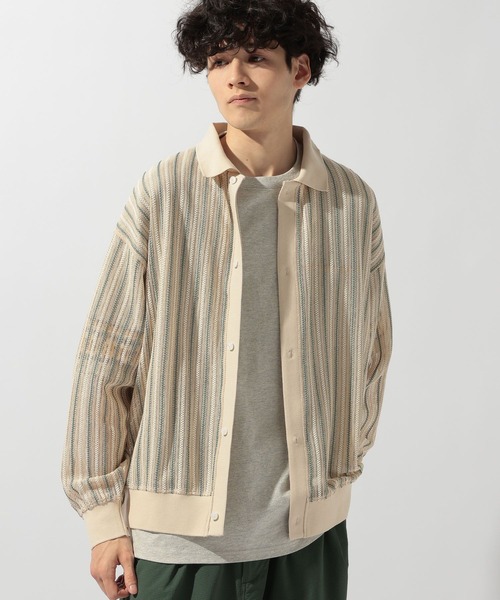 niko and...（ニコアンド）の「透かし柄ポロカーディガン（カーディガン/ボレロ・メンズ・ブルー/アイボリー/ブラック・MEDIUM/LARGE）」の15枚目の写真