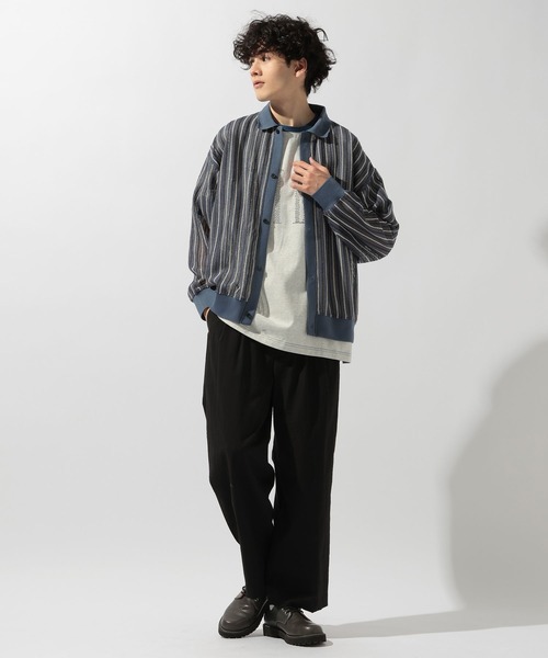 niko and...（ニコアンド）の「透かし柄ポロカーディガン（カーディガン/ボレロ・メンズ・ブルー/アイボリー/ブラック・MEDIUM/LARGE）」の16枚目の写真