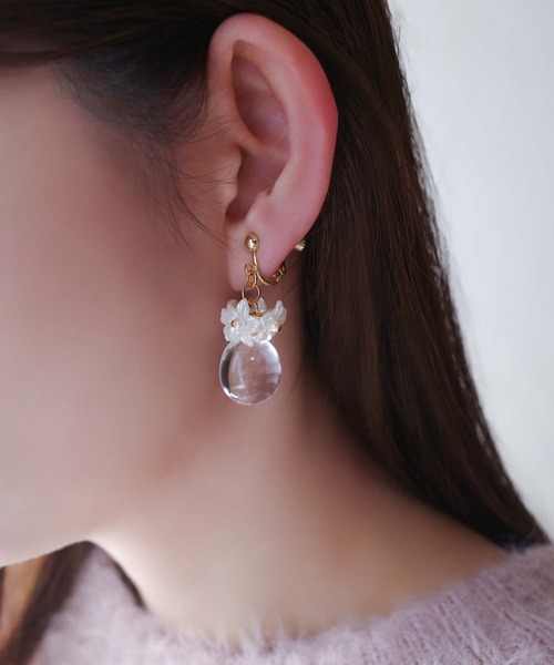 CERCA(チェルカ)の「saran jewelry/フラワードロップ イヤリング/アレルギー対応(イヤリング・レディース・A・FREE)」の1枚目の写真