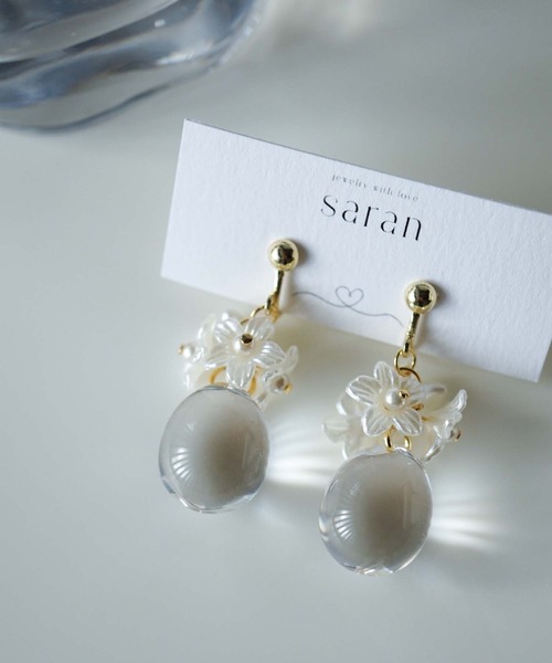 CERCA(チェルカ)の「saran jewelry/フラワードロップ イヤリング/アレルギー対応(イヤリング・レディース・A・FREE)」の2枚目の写真