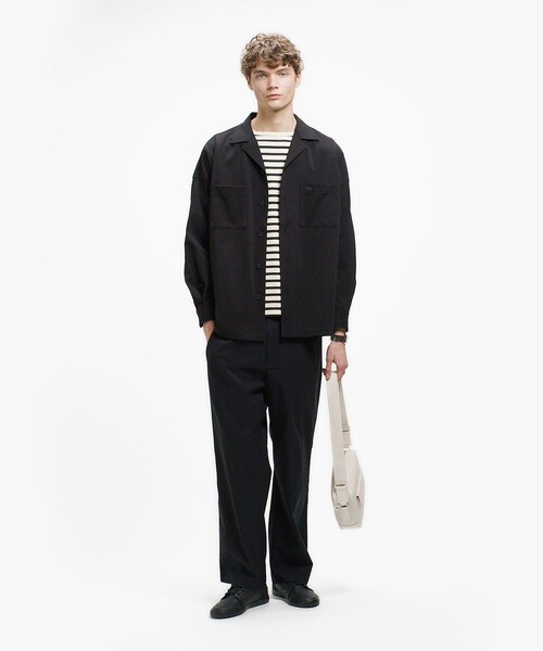 LACOSTE（ラコステ）の「鹿の子地オープンカラーシャツジャケット（シャツ/ブラウス・メンズ・オフホワイト/ダークアッシュ/ブラック・38/39/40/41）」の13枚目の写真