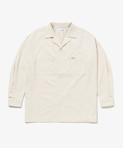 LACOSTE（ラコステ）の「鹿の子地オープンカラーシャツジャケット（シャツ/ブラウス・メンズ・オフホワイト/ダークアッシュ/ブラック・38/39/40/41）」の17枚目の写真
