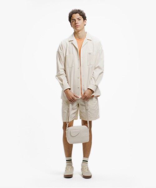 LACOSTE（ラコステ）の「鹿の子地オープンカラーシャツジャケット（シャツ/ブラウス・メンズ・オフホワイト/ダークアッシュ/ブラック・38/39/40/41）」の18枚目の写真