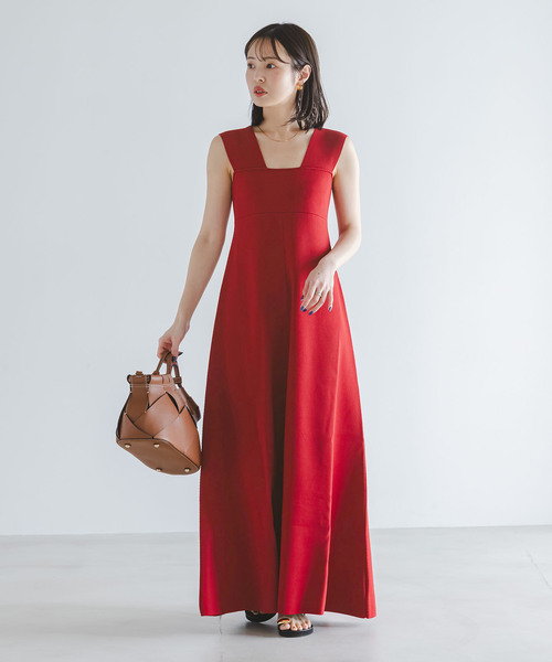 Noble(ノーブル)の「《追加》ミラノリブフィットフレアニットワンピース(ワンピース・レディース・ブラウン/レッド・FREE)」の15枚目の写真