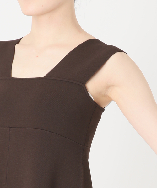 Noble(ノーブル)の「《追加》ミラノリブフィットフレアニットワンピース(ワンピース・レディース・ブラウン/レッド・FREE)」の8枚目の写真