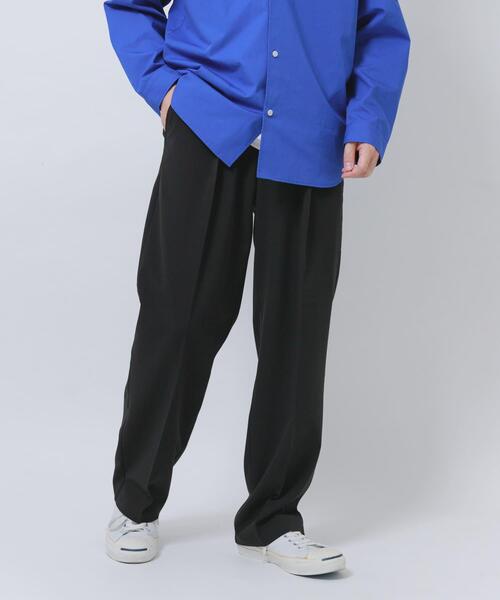 ITEMS URBANRESEARCH（アイテムズ アーバンリサーチ）の「ヨウリュウ1-tuckテーパードパンツ（その他パンツ・メンズ・ネイビー/ダークグレー/オリーブ/ブラック・LARGE/MEDIUM）」の8枚目の写真