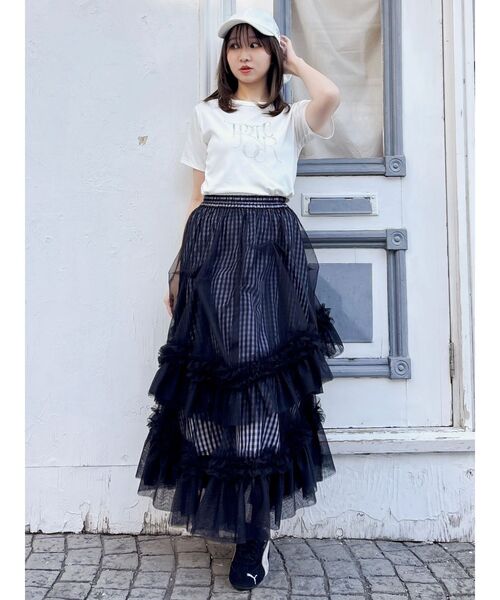 dazzlin（ダズリン）の「【UV】バックリボンロゴシシュウキャップ（キャップ・レディース・オフホワイト/アイボリー/ネイビー・FREE）」の5枚目の写真