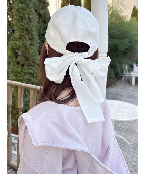 dazzlin（ダズリン）の「【UV】バックリボンロゴシシュウキャップ（キャップ・レディース・オフホワイト/アイボリー/ネイビー・FREE）」の15枚目の写真