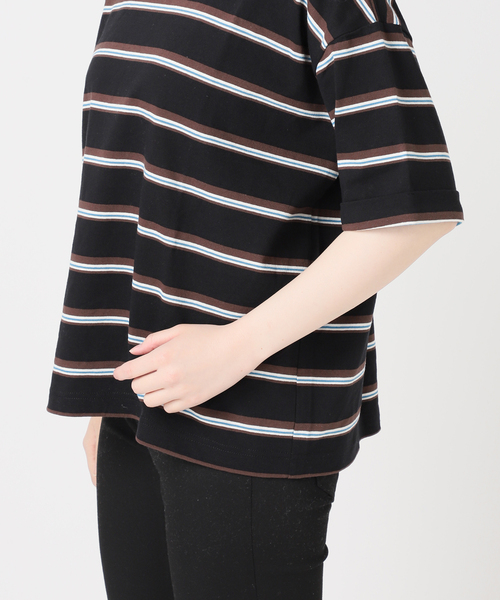JOURNAL STANDARD(ジャーナルスタンダード)の「《追加》汗ジミ防止ボーダービッグT(Tシャツ/カットソー・レディース・ブラック/チョコ/レッド/ベージュ・FREE)」の12枚目の写真