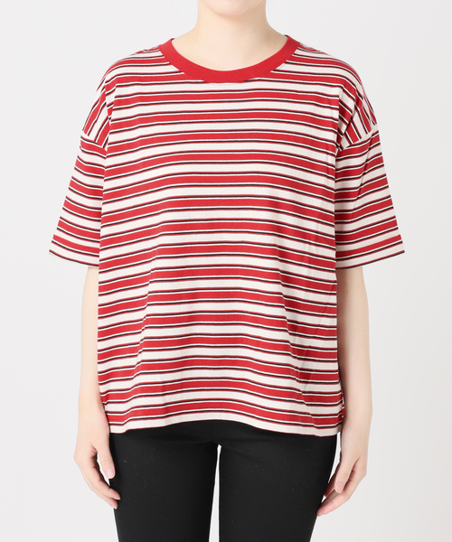 JOURNAL STANDARD(ジャーナルスタンダード)の「《追加》汗ジミ防止ボーダービッグT(Tシャツ/カットソー・レディース・ブラック/チョコ/レッド/ベージュ・FREE)」の6枚目の写真