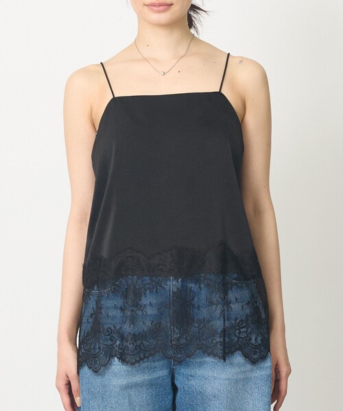 abahouse mavie（アバハウスマヴィ）の「【レイヤード映え】サテン裾レースキャミソール（キャミソール・レディース・ブラック/ホワイト・フリー）」の2枚目の写真