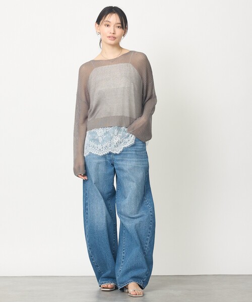 abahouse mavie（アバハウスマヴィ）の「【レイヤード映え】サテン裾レースキャミソール（キャミソール・レディース・ブラック/ホワイト・フリー）」の3枚目の写真