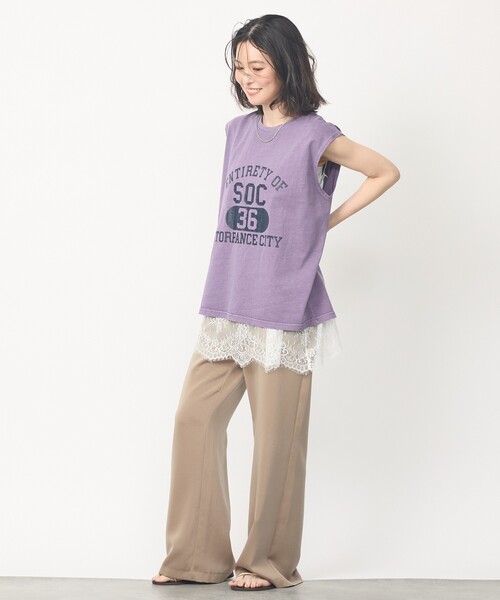 abahouse mavie（アバハウスマヴィ）の「【レイヤード映え】サテン裾レースキャミソール（キャミソール・レディース・ブラック/ホワイト・フリー）」の6枚目の写真