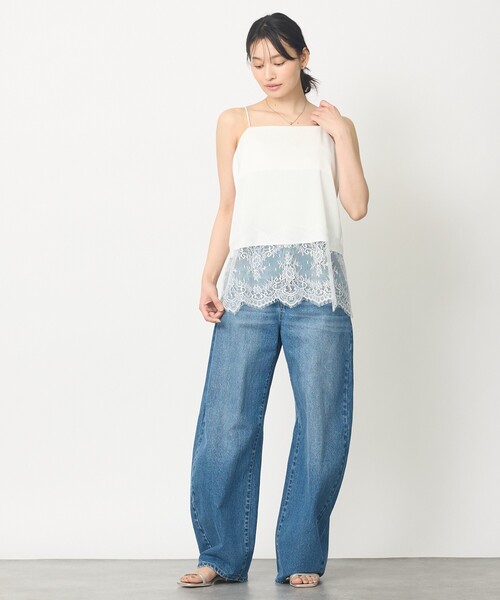 abahouse mavie（アバハウスマヴィ）の「【レイヤード映え】サテン裾レースキャミソール（キャミソール・レディース・ブラック/ホワイト・フリー）」の8枚目の写真