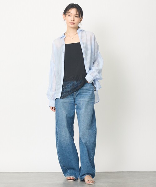 abahouse mavie（アバハウスマヴィ）の「【レイヤード映え】サテン裾レースキャミソール（キャミソール・レディース・ブラック/ホワイト・フリー）」の10枚目の写真