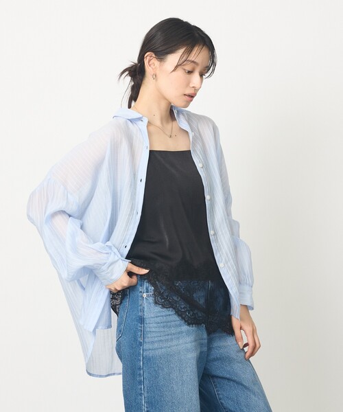 abahouse mavie（アバハウスマヴィ）の「【レイヤード映え】サテン裾レースキャミソール（キャミソール・レディース・ブラック/ホワイト・フリー）」の12枚目の写真