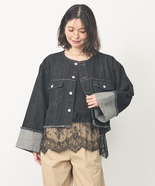 abahouse mavie（アバハウスマヴィ）の「【レイヤード映え】サテン裾レースキャミソール（キャミソール・レディース・ブラック/ホワイト・フリー）」の15枚目の写真