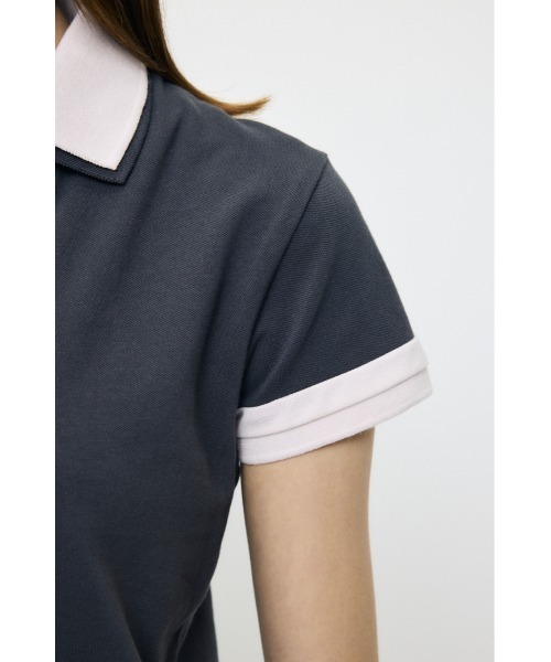 MOUSSY(マウジー)の「CONTRAST POLO トップス(Tシャツ/カットソー・レディース・グレー/ブラック/ネイビー・FREE)」の18枚目の写真