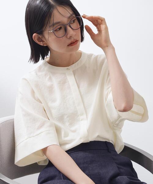 THE SHOP TK (ザ ショップ ティーケー )の「【高レビュー/体型カバー】さらっと快適 ドルマン5分袖ブラウス(シャツ/ブラウス・レディース・スミクロ/ベージュ/ピンク系/グリーン系/ライトブルー/アイボリー・13/12)」の7枚目の写真